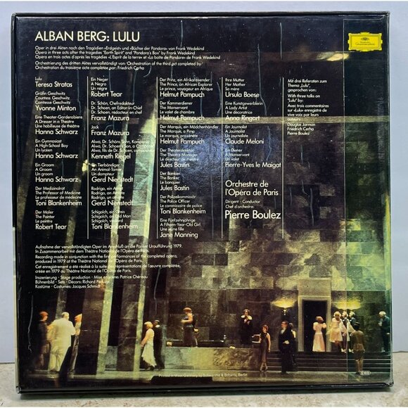 Alban Berg LULU 4LP Box Set Teresa Stratas Opera Minton Schwarz Boulez - Picture 6 of 7